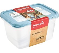 Keeeper Pārtikas trauciņu komplekts aprakstāms, taisnstūrveida 2x2L Mia „Magic Ice“ caurspīdīgs/zils