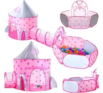Woopie 3 vienā telts XXL Princeses pils – mājiņa, tunelis, sausais baseins
