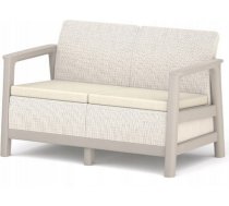 Keter Dārza dīvāns divvietīgs Scandi Linea 2 Seater Sofa oļu pelēks/gaiši bēšs