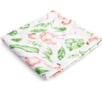 Sensillo MUSLIN SWADDLE BLANKET FLAMINGOS, 70x80