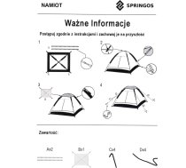 Springos 2-vietīga kempinga telts ar moskītu tīklu un UV filtru Springos PT007 zila