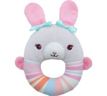 Tulilo AXIOM 9472 Grzechotka Króliczek różowy z niebieskimi kokardkami 12 cm