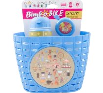 Bimbo Bike Komplekts bērnu velosipēdam "STORY", 3 elementi (grozs, ūdens pudele un zvaniņš), zils