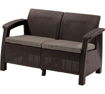 Keter Dārza dīvāns divvietīgs Corfu Love Seat brūns