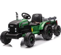 Bērnu elektriskais traktors ar piekabi HATIS, tumši zaļš/pelēks
