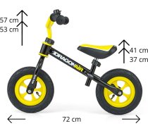 MILLY MALLY DRAGON AIR līdzsvara/balansa ritenis bez pedāļiem ar pumpējamiem riteņiem BLACK ATLAIDE