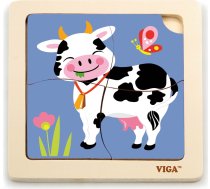 VIGA koka puzle COW 18m+ 4elem., 51313