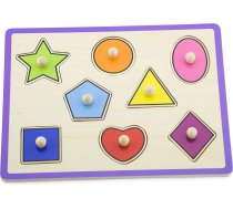 VIGA Koka puzle ar podziņām Shapes 18m+ 8elem., 50015