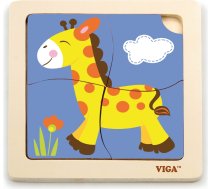 VIGA koka puzle GIRAFFE 4 elementi 51319