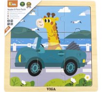 Viga 44629 Puzzle na podkładce 9 elementów - auto