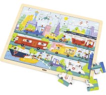 Viga 44582 Puzzle na podkładce 48 elementów - poznajemy transport w mieście