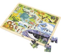 Viga 44587 Puzzle na podkładce 48 elementów - poznajemy zoo