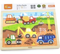 Viga 51463 Puzzle na podkładce 24 elementy - na budowie