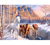 CASTORLAND Puzzle 500el. Winter Melt - Zirgi ziemas ainava