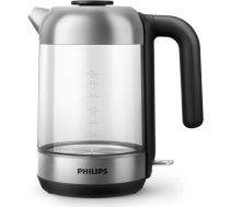 Philips Tējkanna 1.7 l, stikla, melna/sudraba - HD9339/80