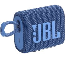 JBL ūdensizturīga portatīvā skanda JBL Go 3 ECO, zila - JBLGO3ECOBLU