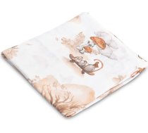 Sensillo MUSLIN SWADDLE BLANKET 70X80 CM FOXES ON BIKES