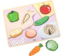 Viga Drewniane Puzzle Układanka Montessori 2w1 Figurki Warzywa