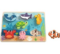 Tooky Toy Drewniane Puzzle Montessori Świat Morza Rybki Żółwik Kształty