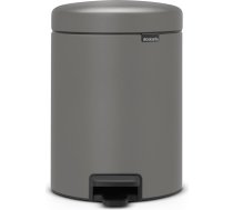 Brabantia atkritumu tvertne ar pedāli NewIcon, 5L, Mineral Concrete Grey - 126284