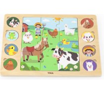 Viga Drewniane Puzzle Odgadnij Po Cieniu - Farma Układanka 17 el.