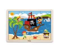 VIGA koka puzle uz paliktņa 16 el. - Pirāti 51459