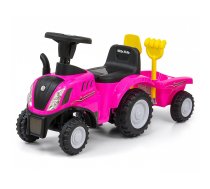 MILLY MALLY HOLLAND T7 TRAKTOR Bērnu stumjamā mašīna ar piekabi PINK