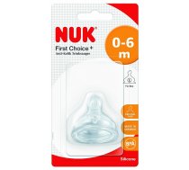 NUK FIRST CHOICE Plus Anti-Colic silikona knupītis L-putrai 0-6m. 1gab. 709254 SA42 IZPĀRDOŠANA