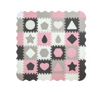 MILLY MALLY Grīdas puzle - paklājs 148x148cm Jolly 4x4 Shapes - Pink Grey