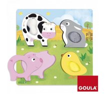 GOULA koka taktīlā puzle Farm Animals 4gab. 12m+ 53055