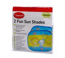 CLIPPASAFE 52/1 Fun Sun Screens (2 Pack) -  Safari Print Auto saulessargs 2 gab, CL521