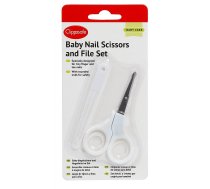 CLIPPASAFE 33/2 Baby Nail Scissors & File Set Nagu vīllīte un šķērītes, CL302