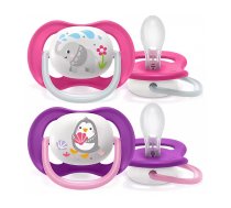 PHILIPS AVENT ULTRA AIR ANIMALS Simetriskas formas silikona māneklis 6-18M 2gab, SCF080/08