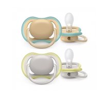 PHILIPS AVENT ULTRA AIR NEUTRAL Simetriskas formas silikona māneklis 0-6M 2gab, SCF085/15