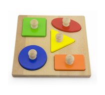VIGA Koka puzle ar podziņām Shapes 12m+ 5elem., 50663