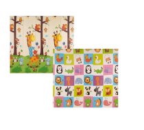 TO-MA Divpusējs rotaļu paklājs PLAY & EDU - GIRAFFE & ANIMALS, 7733