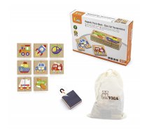 VIGA Magnētiskā koka kluču puzle Transportation 50723