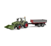 BRUDER 1:16 traktors Fendt Vario 211 ar frontālo iekrāvēju un piekabi, 02182