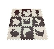 BIGTOYS Grīdas puzle - putu paklājs 9elem 30x30cm ANIMALS 21301