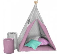 AKUKU TEEPEE Bērnu telts-vigvams TIPI A1903 GREY/PINK