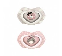 CANPOL BABIES BONJOUR PARIS Simetriskas formas silikona māneklis 6-18m 2gb. 22/648_pink