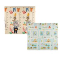TO-MA Divpusējs rotaļu paklājs PLAY & EDU - BEAR & ROAD, 7726