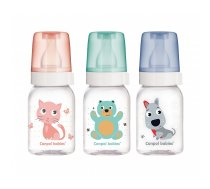 CANPOL BABIES CUTE ANIMALS pudelīte 120ml ar silikona knupi 0m+. 11/851 ATLAIDE