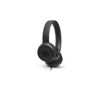 JBL on-ear austiņas ar mikrofonu, melnas JBLT500BLK