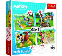 TREFL DISNEY Pužļu komplekts 4in1 Mikijs