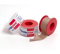 Nordeplast plāksteri rullī 2.5cm x 5m (uz plastmases spoles un iepakojumā)