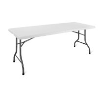 Saliekams pasākumu galds 180x75cm galds + melns pārvalks balta