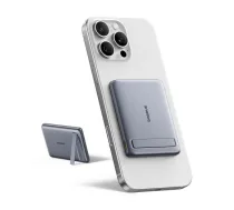 Powerbank Baseus PicoGo AM31 Qi2 5000mAh 20W ultracienki kompatybilny z MagSafe with stand with Baseus Simple USB-C 20cm braided cable - gray