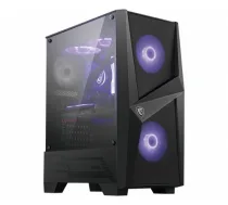 MSI MAG FORGE 100M Mid Tower Gaming Computer Case 'Black, 2x 120mm ARGB PWM Fan, 1x 120mm Fan, 1-6 ARGB Hub, Mystic Light Sync, Tempered Glass Pane