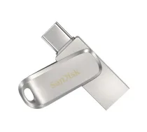 SanDisk Ultra Dual Drive Luxe 64GB USB Type-A / USB Type-C 3.2 Gen 1 flash drive, Stainless steel